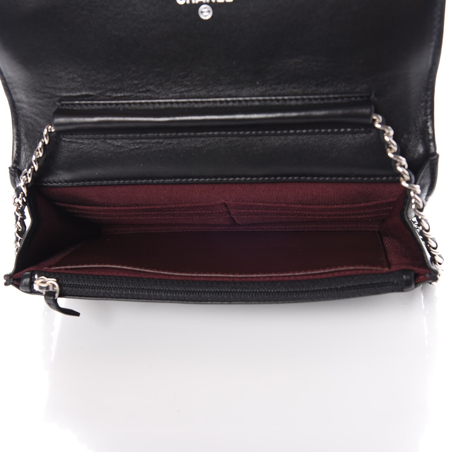 Chanel Lambskin Quilted Wallet On Chain WOC Black 6 of 9