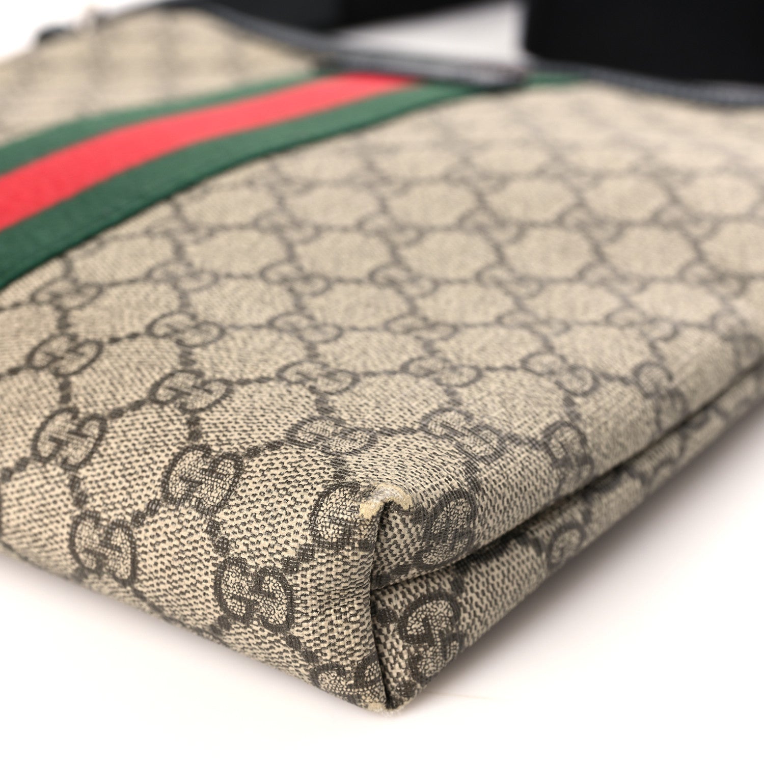 Gucci GG Supreme Monogram Web Messenger Bag Black 8 of 9