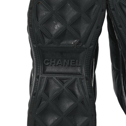 Chanel Nylon Suede Calfskin CC Sneakers 37 Black 6 of 9