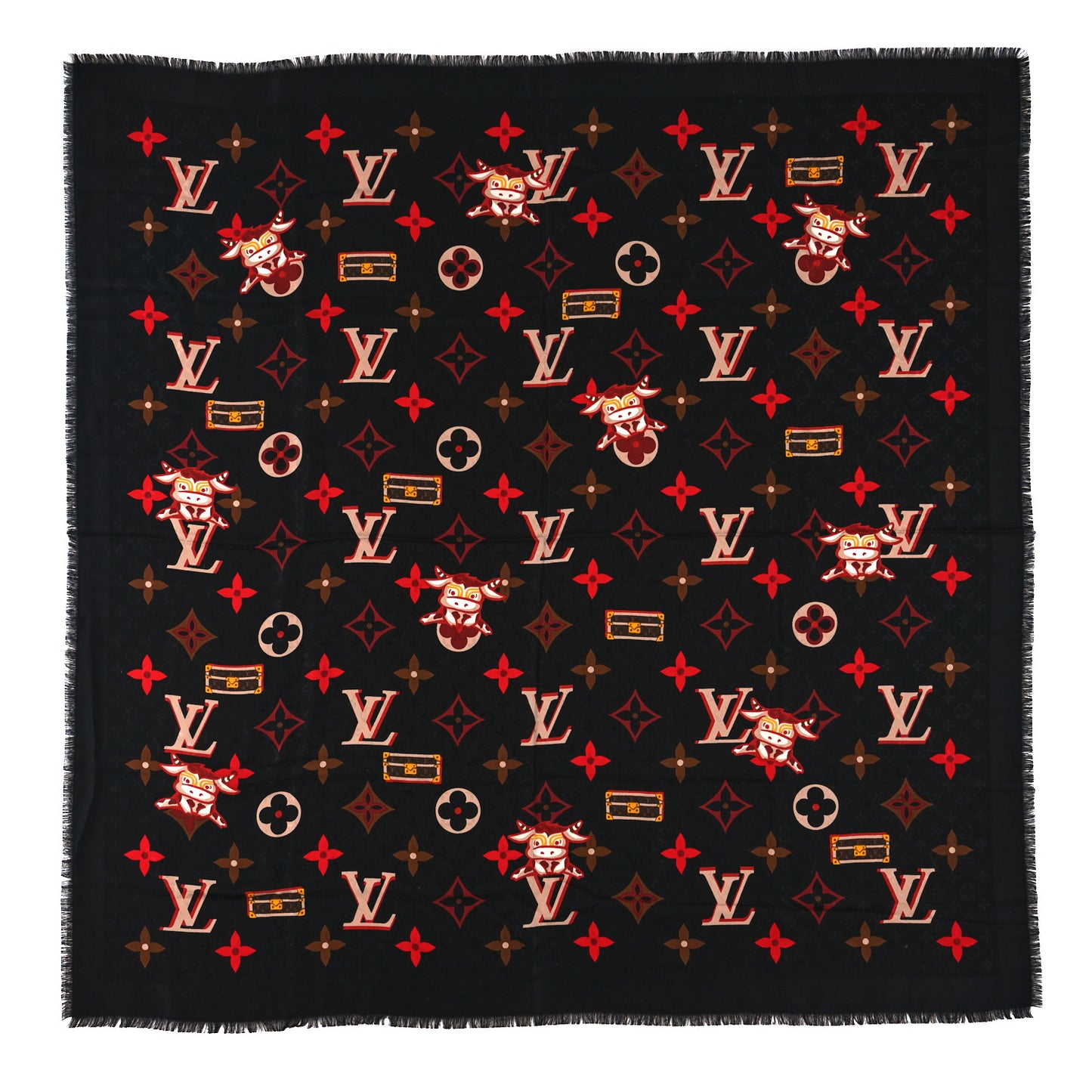Silk Monogram Year Of The Ox Square 90 Scarf