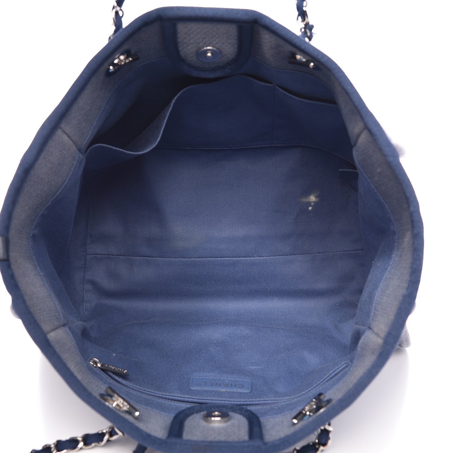 Chanel Canvas Small Deauville Tote Blue 5 of 14