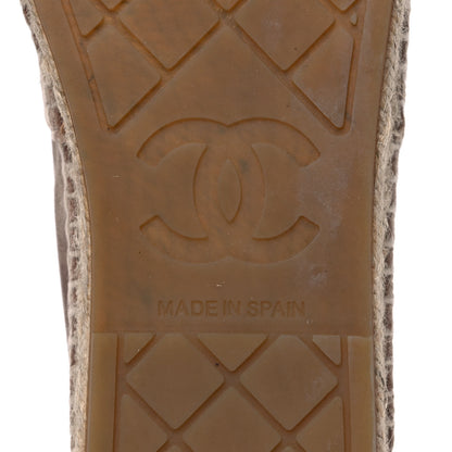 Chanel Velvet Logo Espadrilles 40 Beige Black 7 of 13