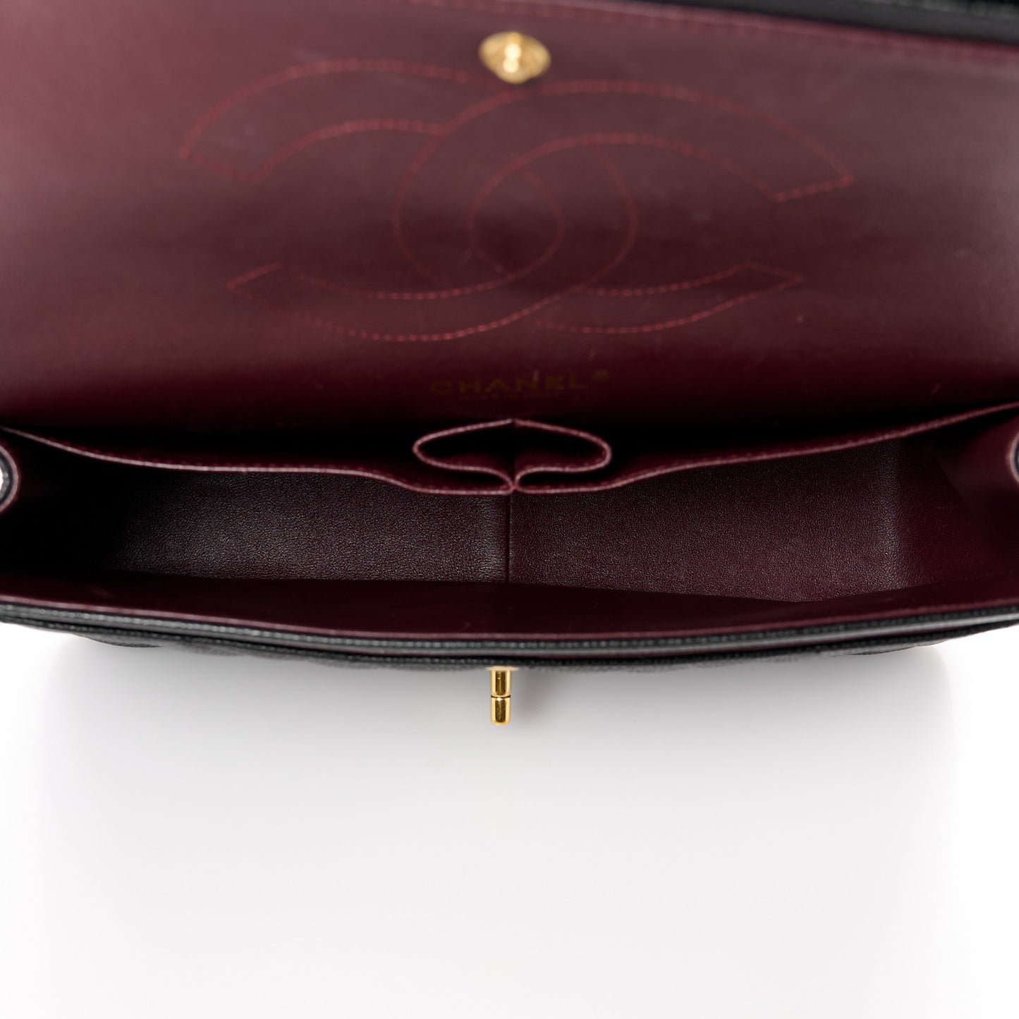 Caviar Quilted Jumbo Double Flap Black