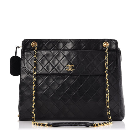 Chanel Lambskin Quilted Shopping Tote Black 1 of 9