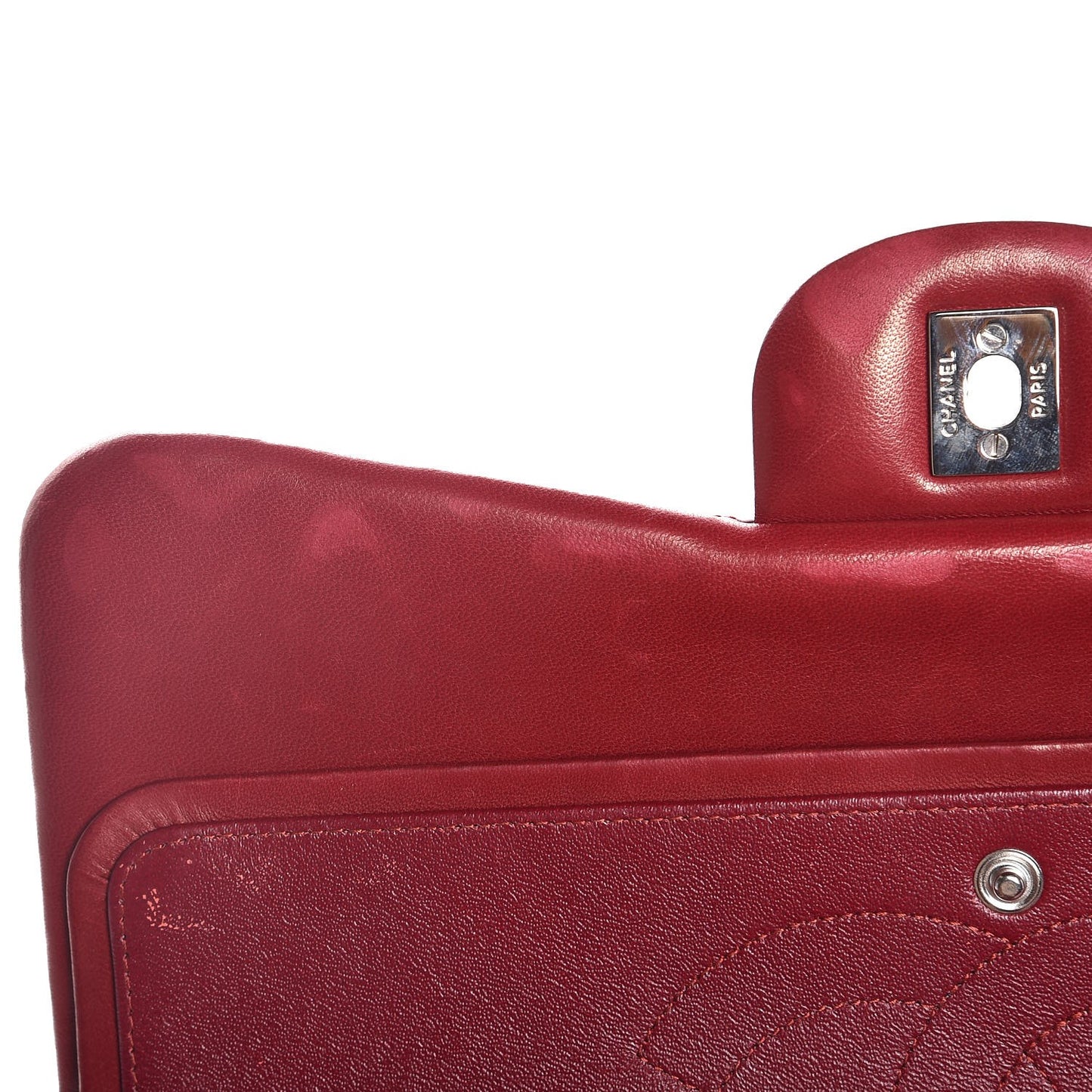 Patent Quilted Jumbo Double Flap Red