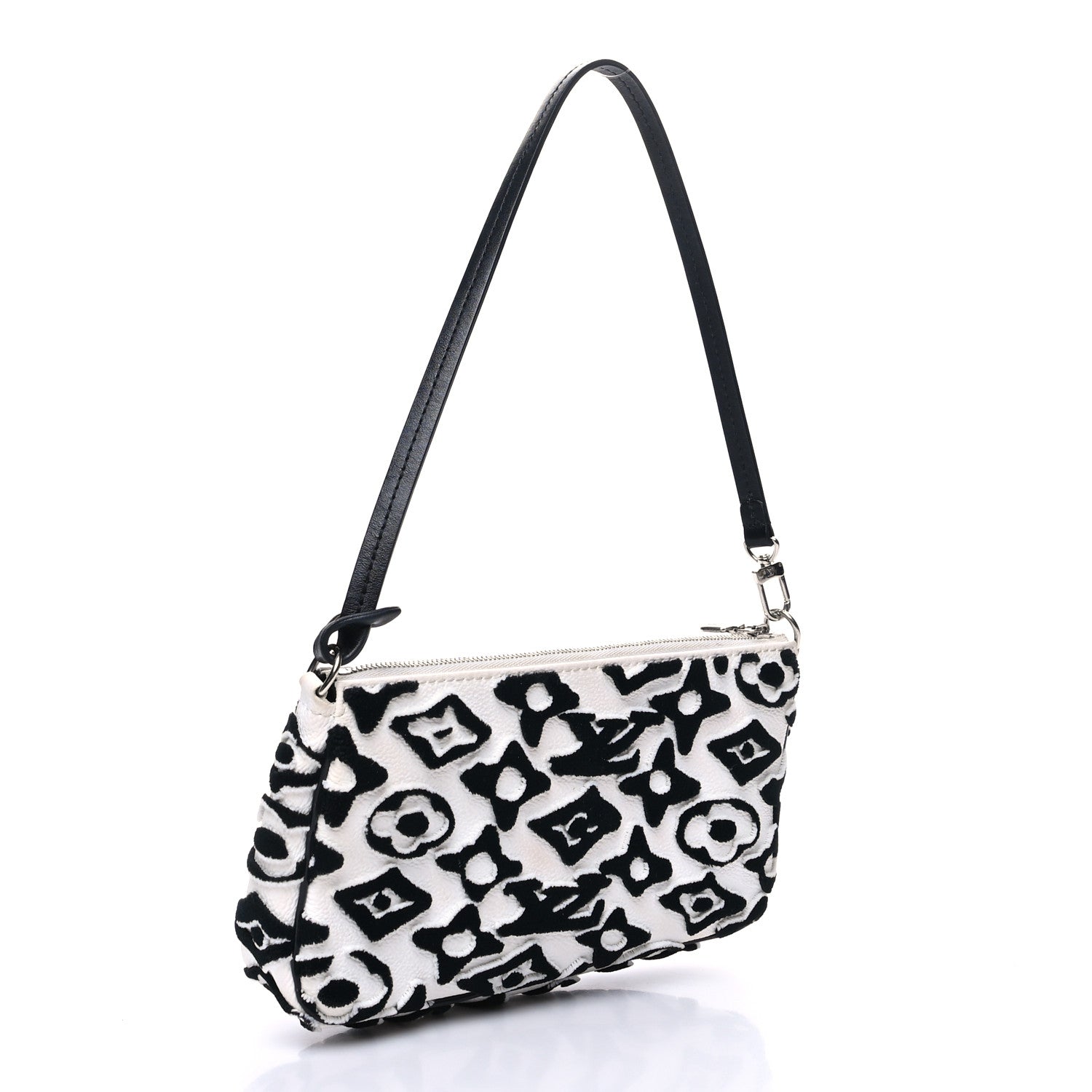 Louis Vuitton X UF Tufted Monogram Pochette Accessories White Black 3 of 12