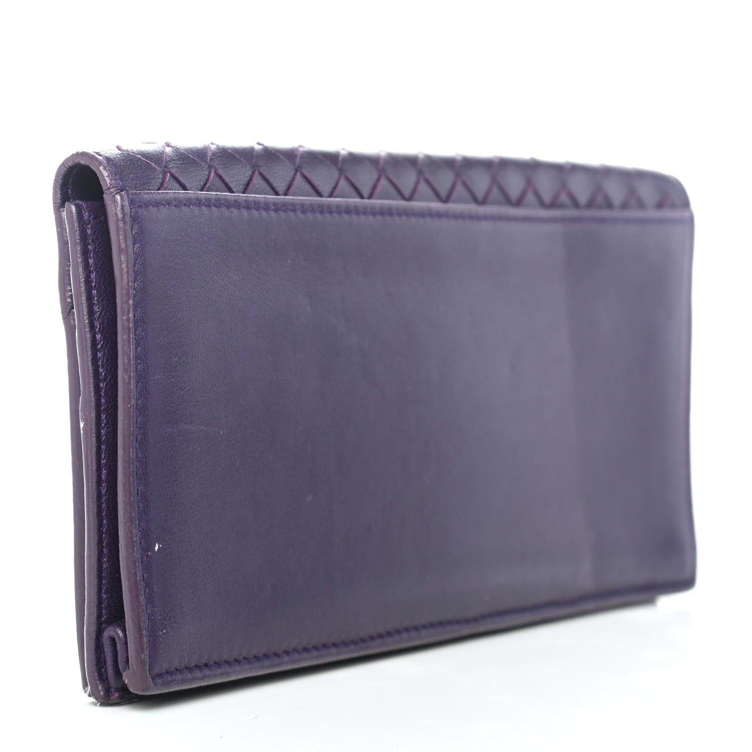 Bottega Veneta Nappa Intrecciato Long Bi-Fold Wallet Purple 2 of 4