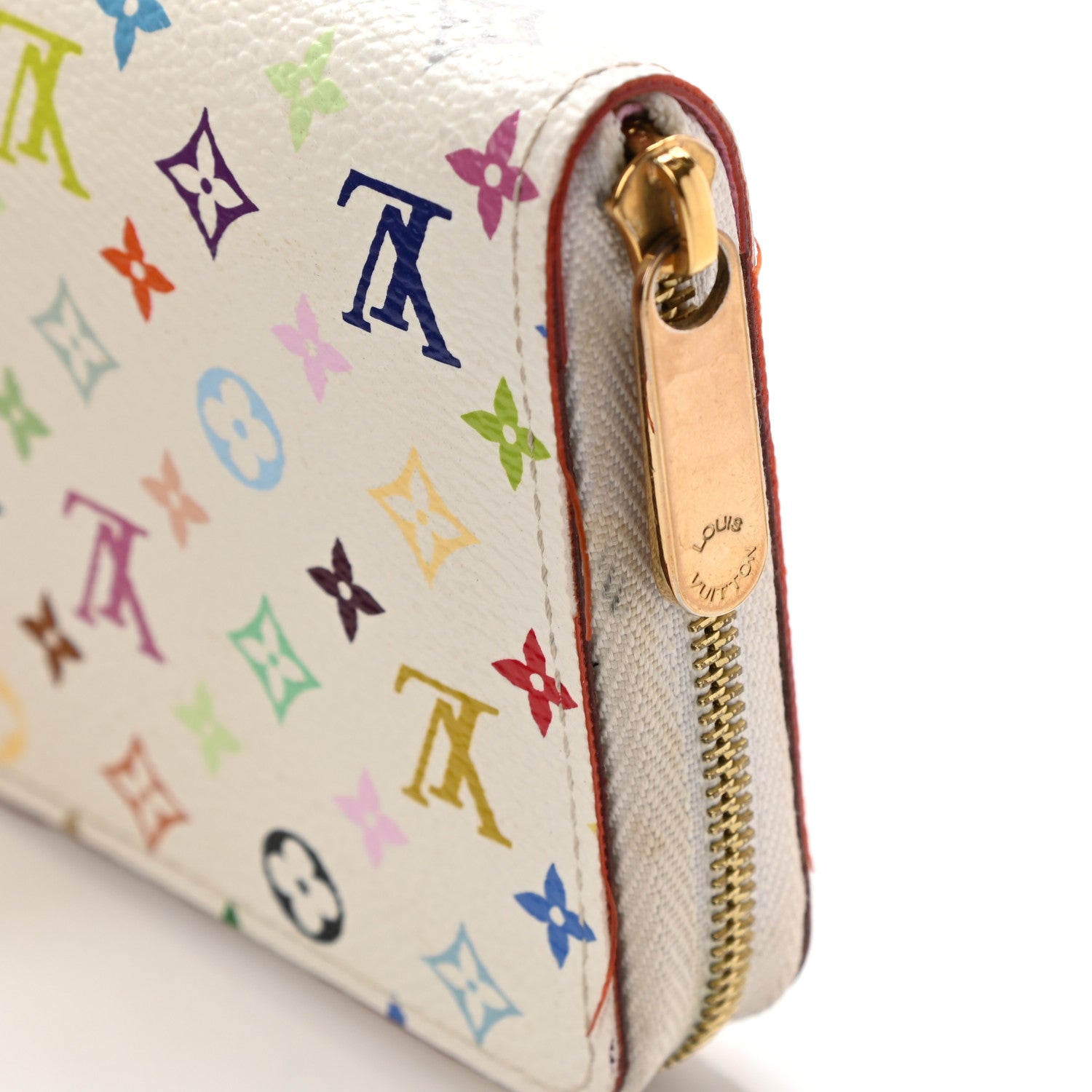 Louis Vuitton Monogram Multicolor Zippy Coin Purse Wallet White Litchi 10 of 15