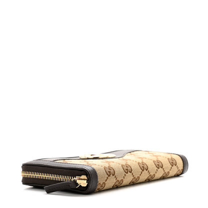 Gucci Monogram Margaux Calfskin Sukey Zip Around Wallet Beige Ebony Cocoa 4 of 13