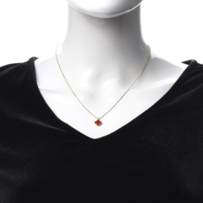 Van Cleef & Arpels 18K Rose Gold Carnelian Sweet Alhambra Pendant Necklace 2 of 8
