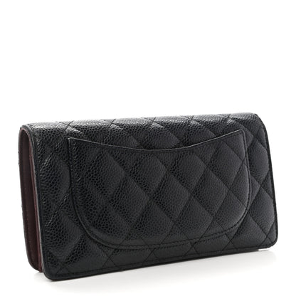 Chanel Caviar Quilted Yen Wallet Black 3 of 9