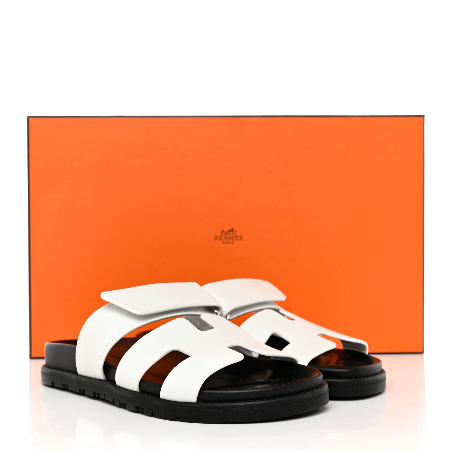 Hermes Calfskin Womens Chypre Sandals 35 White 9 of 9