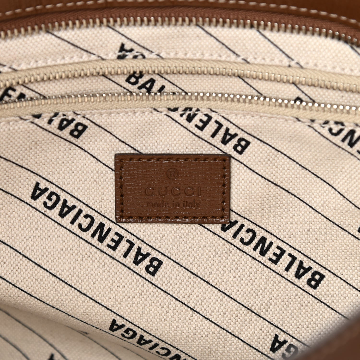 Balenciaga X GUCCI GG Monogram Azalea Calfskin Neo Classic Silver Hardware Medium City Beige Ebony Brown Sugar 6 of 10