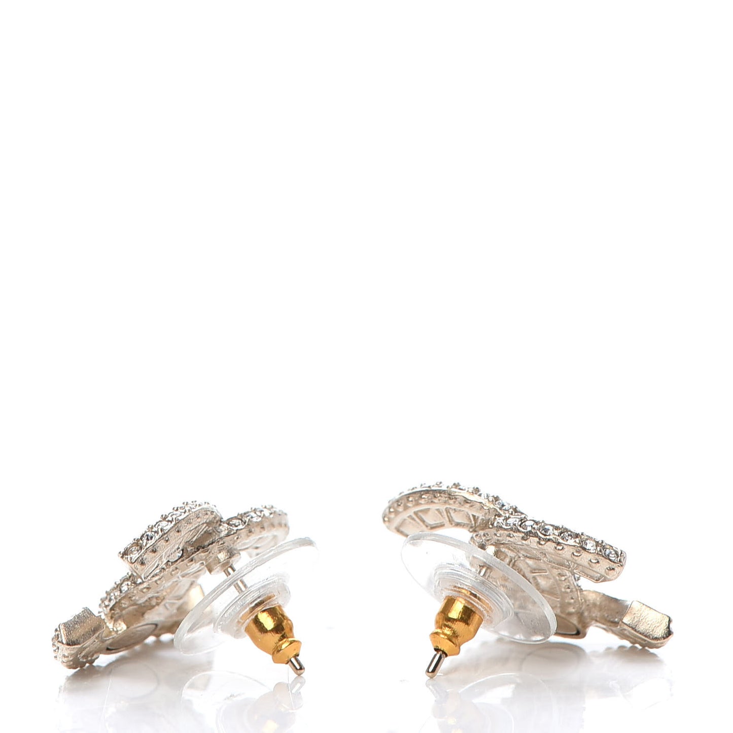 Crystal Timeless CC Earrings Light Gold