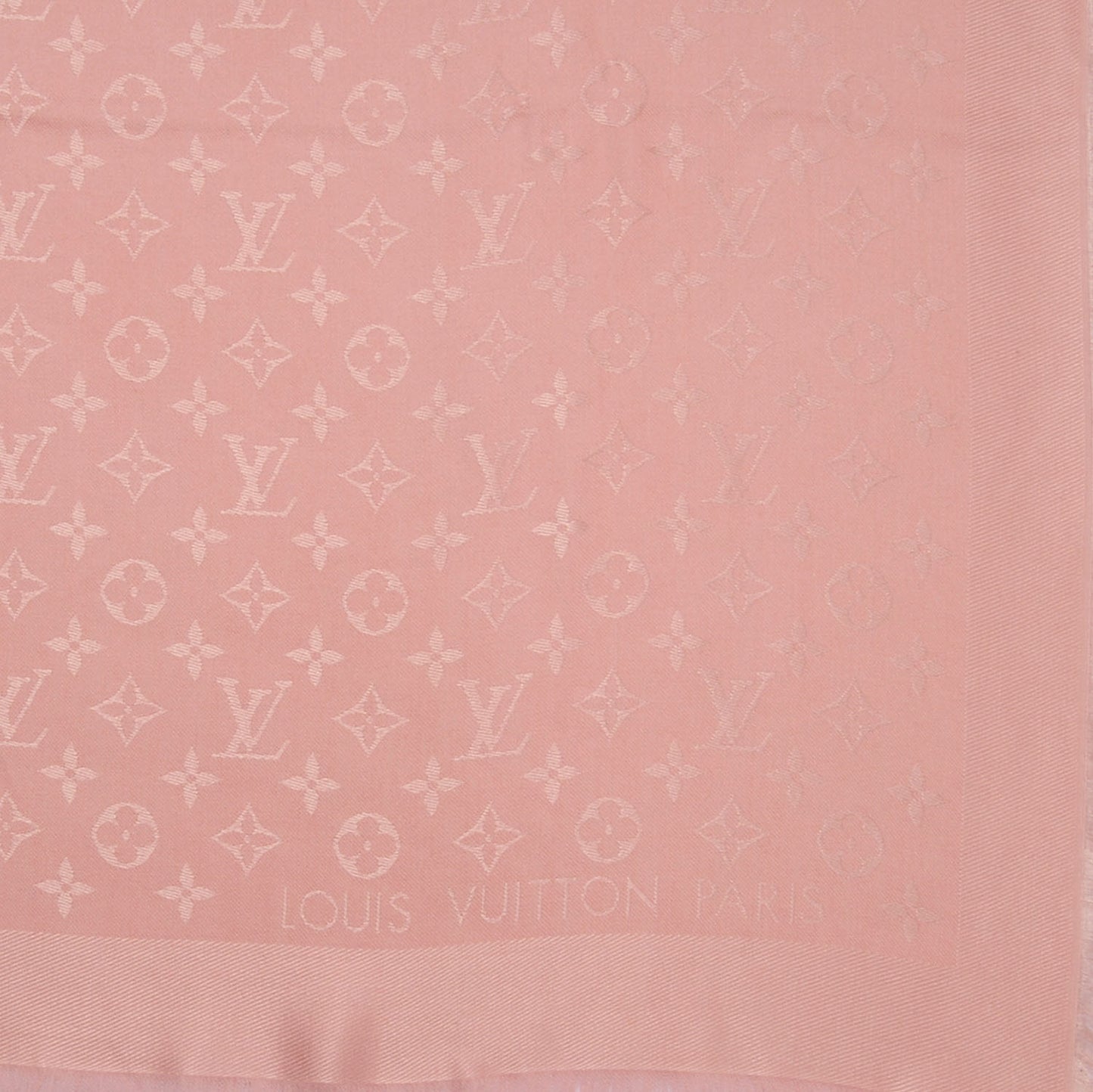 Wool Silk Monogram Shawl Rose Petale