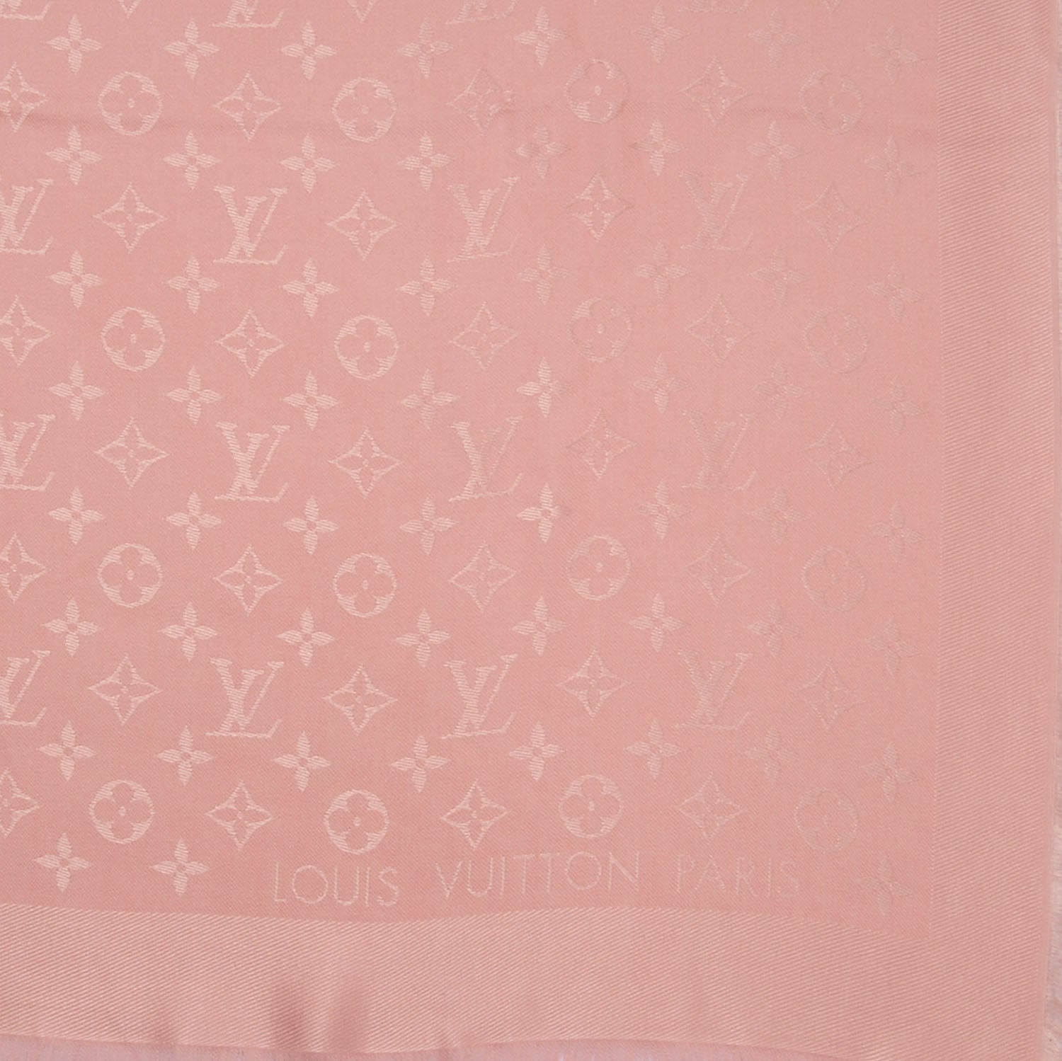 Louis Vuitton Wool Silk Monogram Shawl Rose Petale 1 of 5