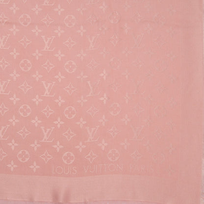 Louis Vuitton Wool Silk Monogram Shawl Rose Petale 1 of 5
