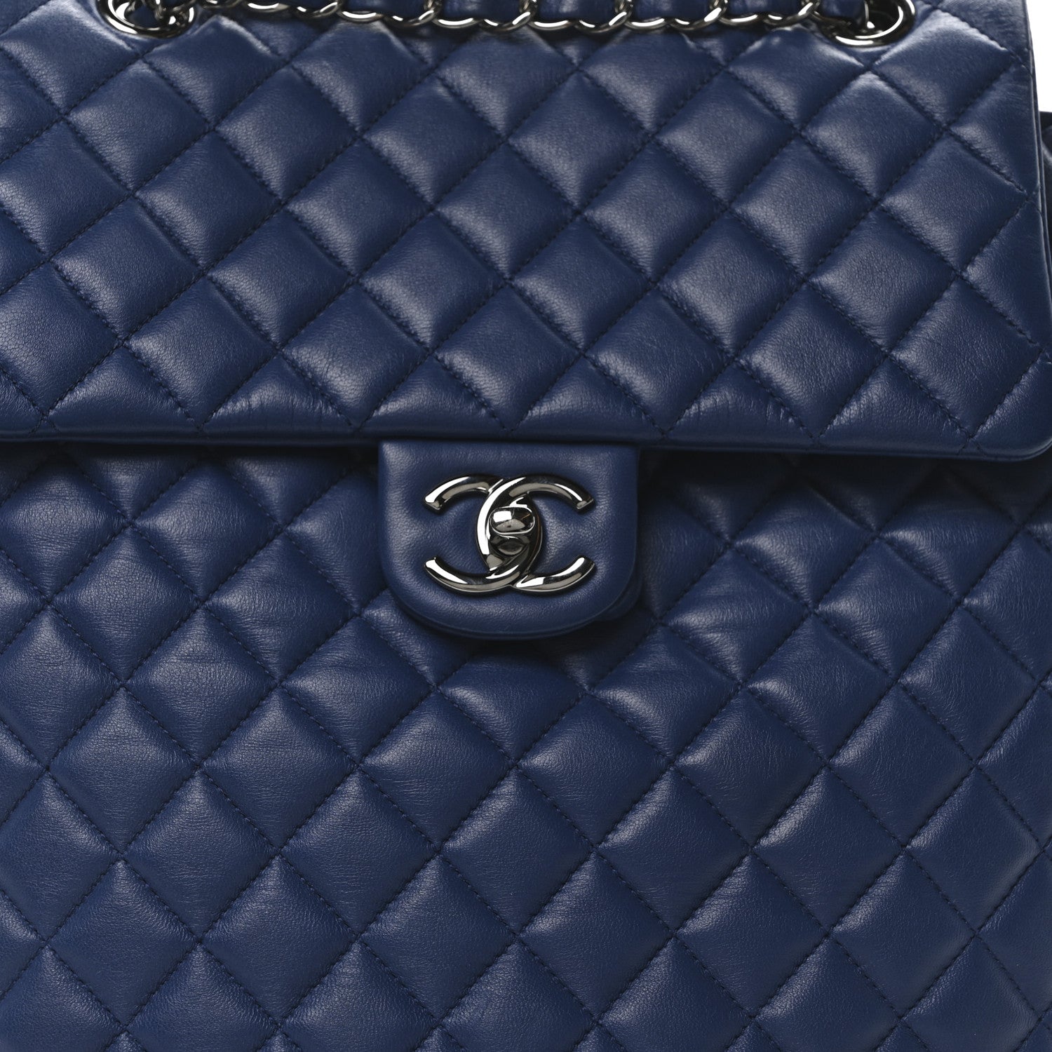 Chanel Lambskin Quilted Large Urban Spirit Backpack Blue 8 of 10