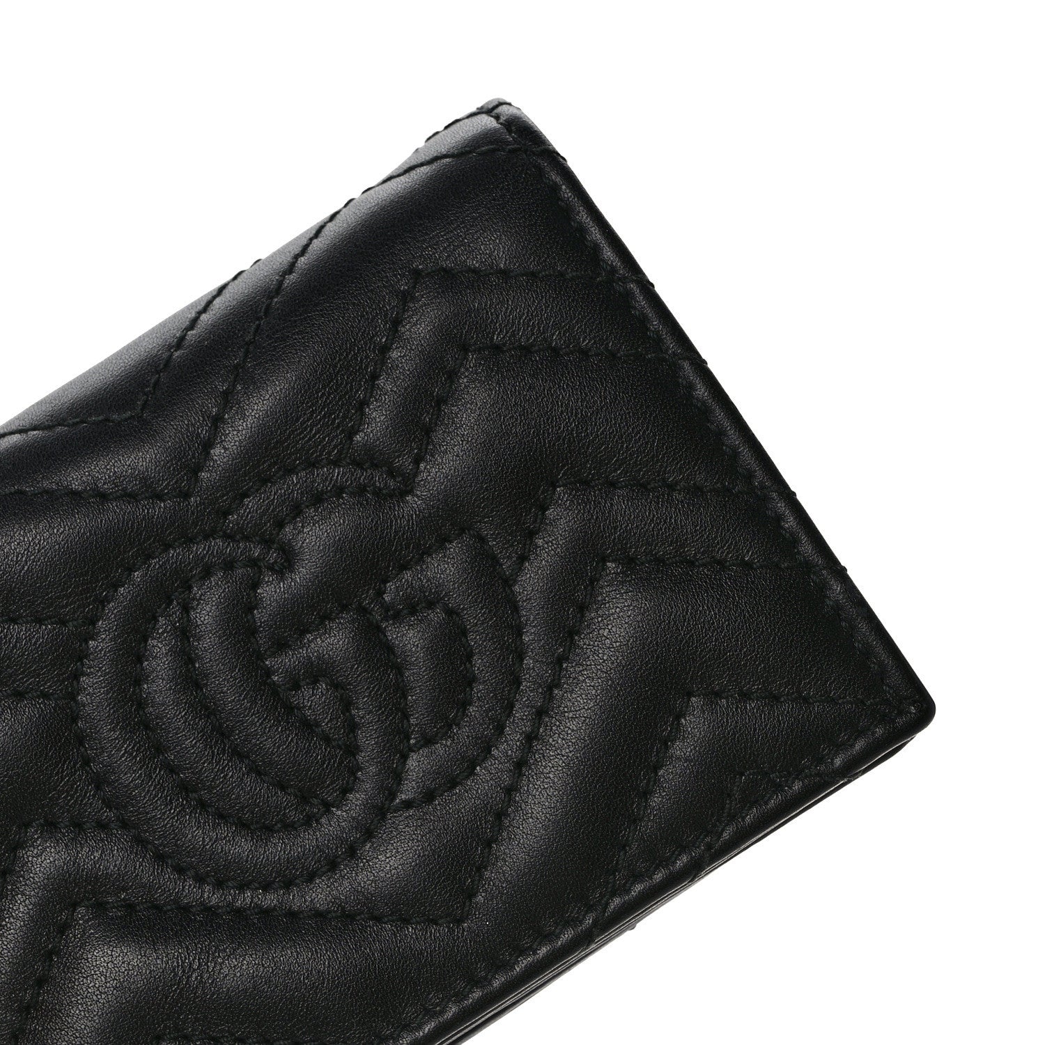 Gucci Calfskin Matelasse GG Marmont Card Case Wallet Black 8 of 11