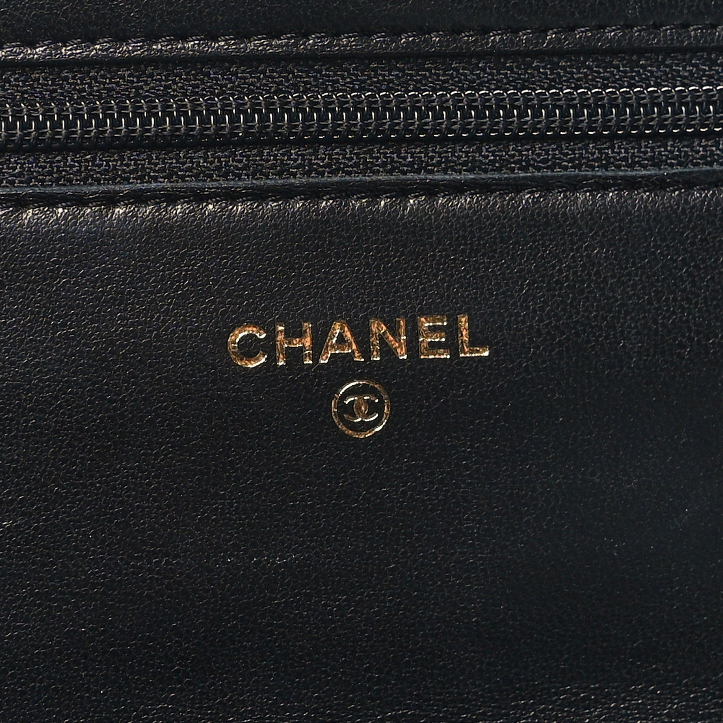 Lambskin Quilted Wallet On Chain WOC Black