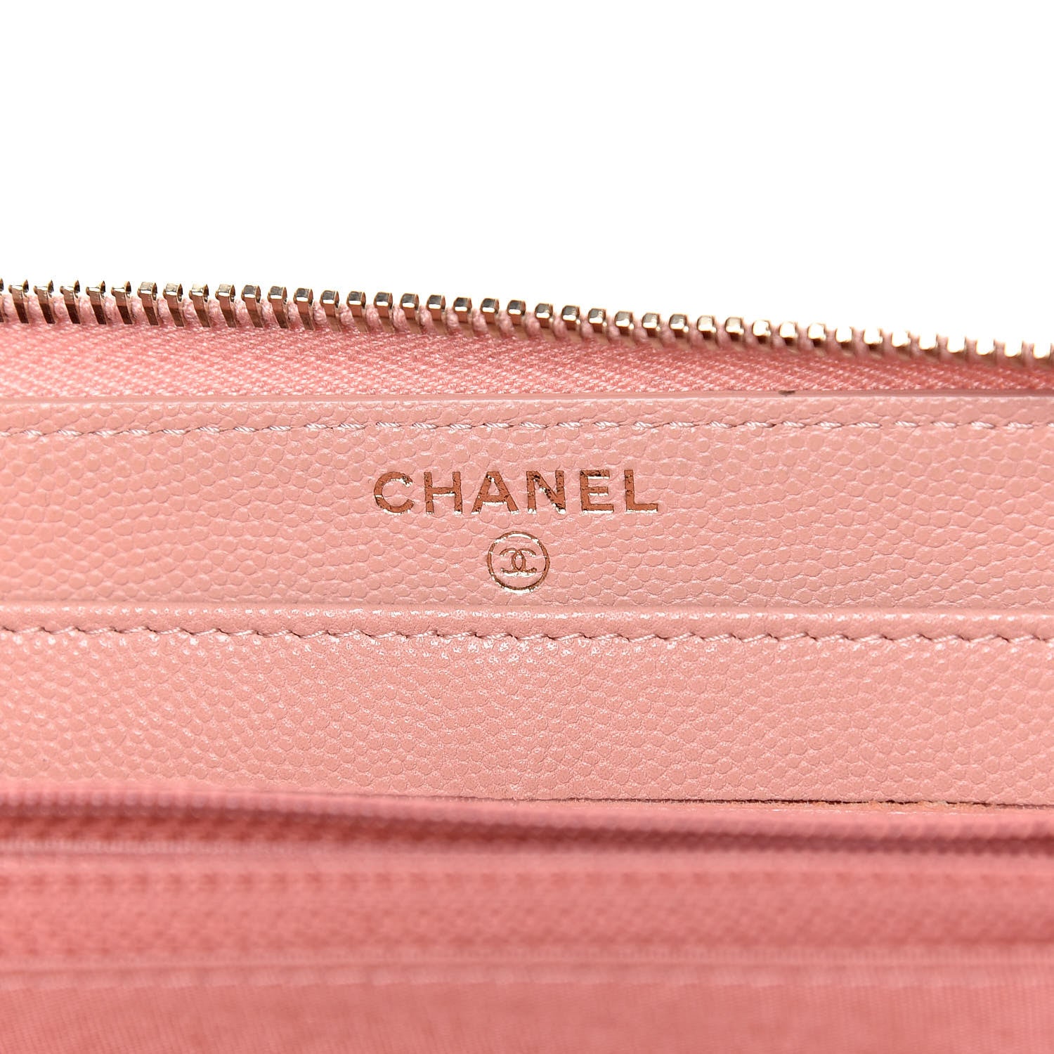 Chanel Caviar Camellia Embossed Zip Around Large Gusset Wallet Nude 6 of 15