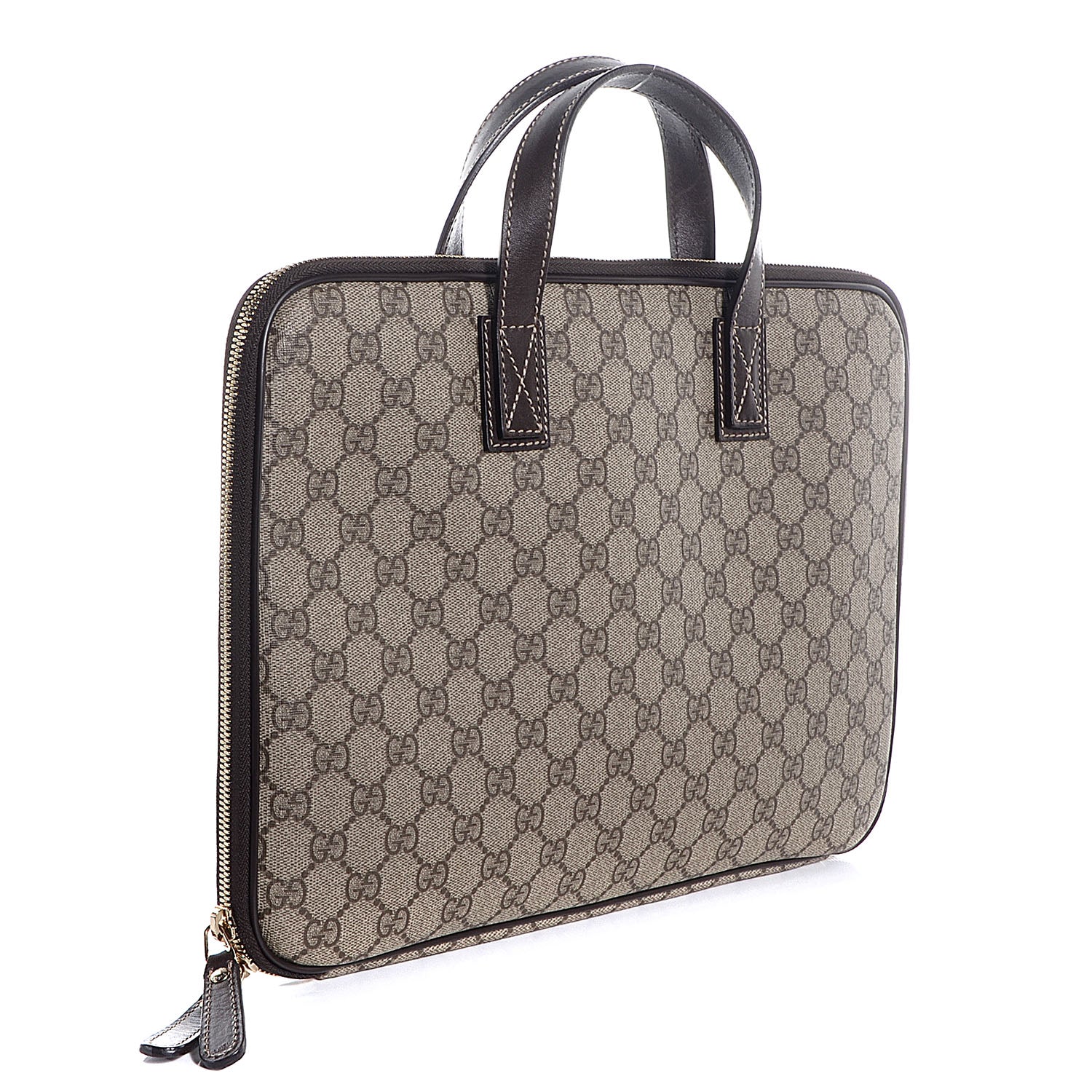 Gucci GG Plus Monogram Sellieria Calfskin Medium Joy Computer Case Beige Ebony Cocoa 3 of 8