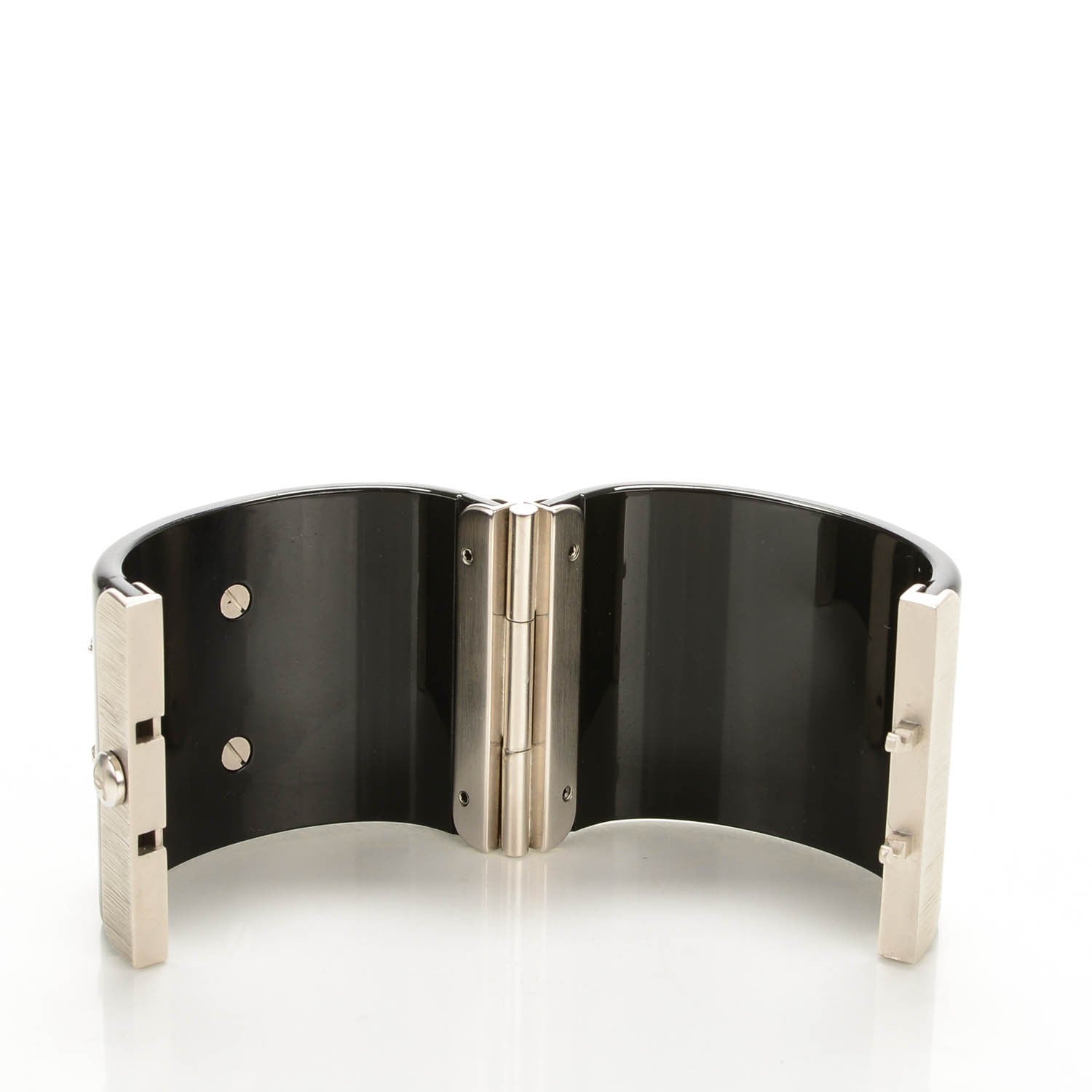 Chanel Resin Crystal CC Cuff Black 3 of 5