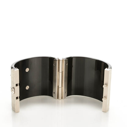 Chanel Resin Crystal CC Cuff Black 3 of 5