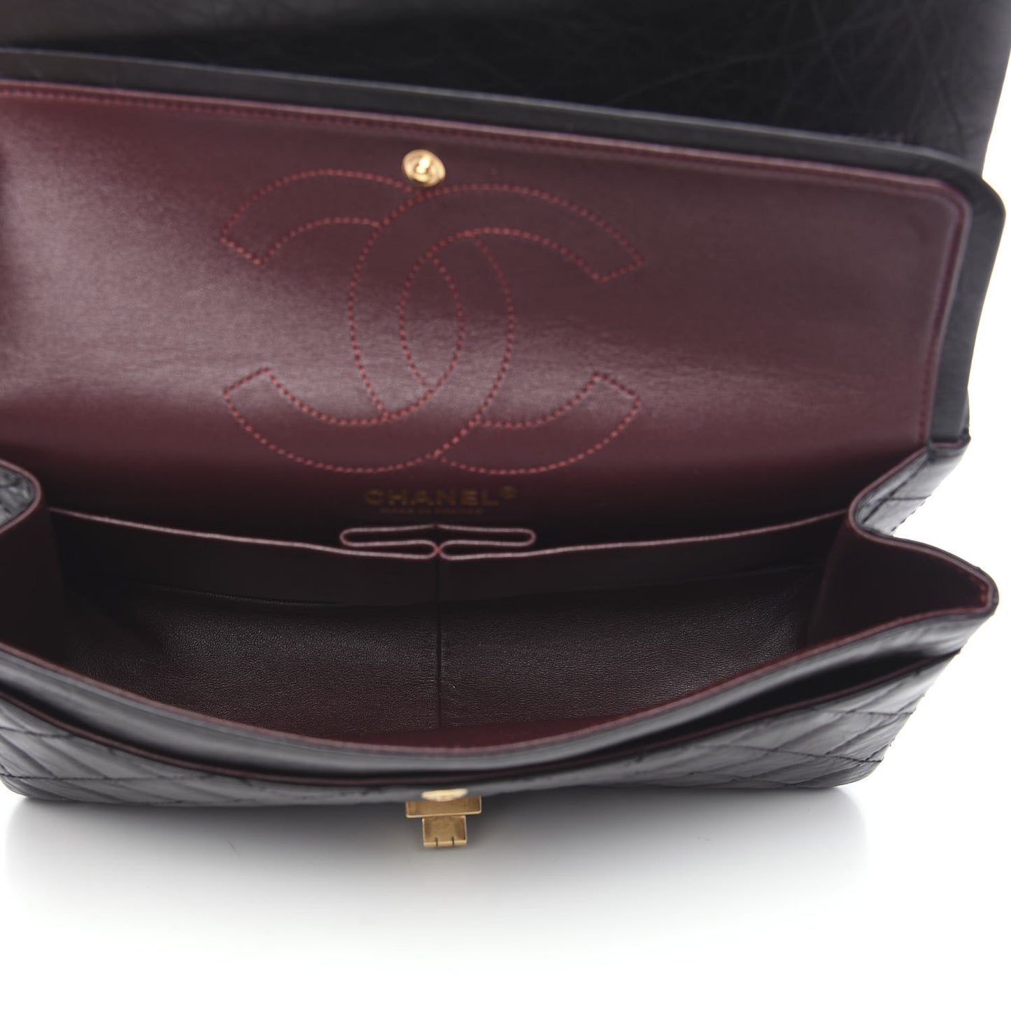 Aged Calfskin Quilted 2.55 Reissue 226 Flap Black