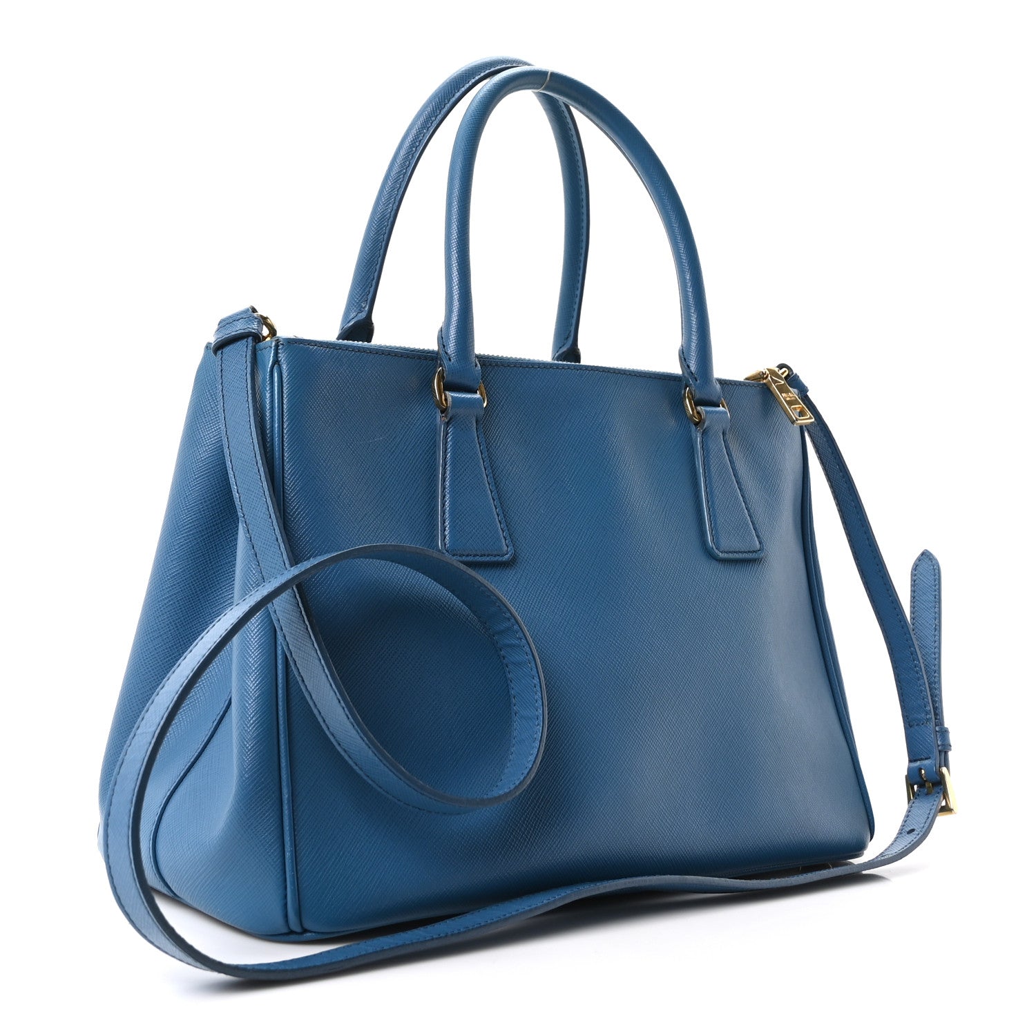Prada Saffiano Small Galleria Double Zip Tote Cobalto 3 of 10