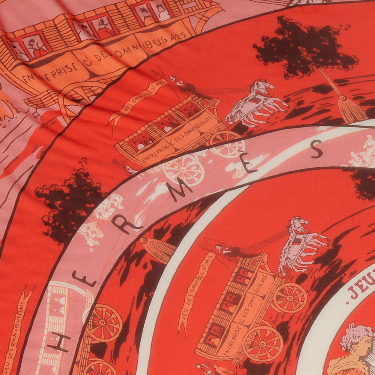 Hermes Silk Jersey Jeu Des Omnibus et Dames Blanches Scarf 90 4 of 6