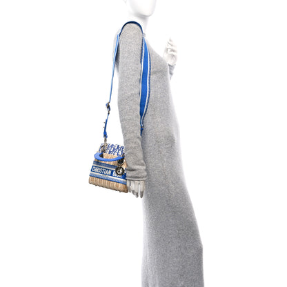 Christian Dior Wicker Oblique Mini Lady Dior Bag Florescent Blue 3 of 9