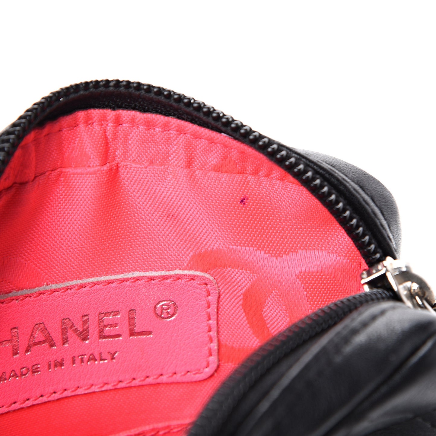 Calfskin Quilted Small Cambon Messenger Black White