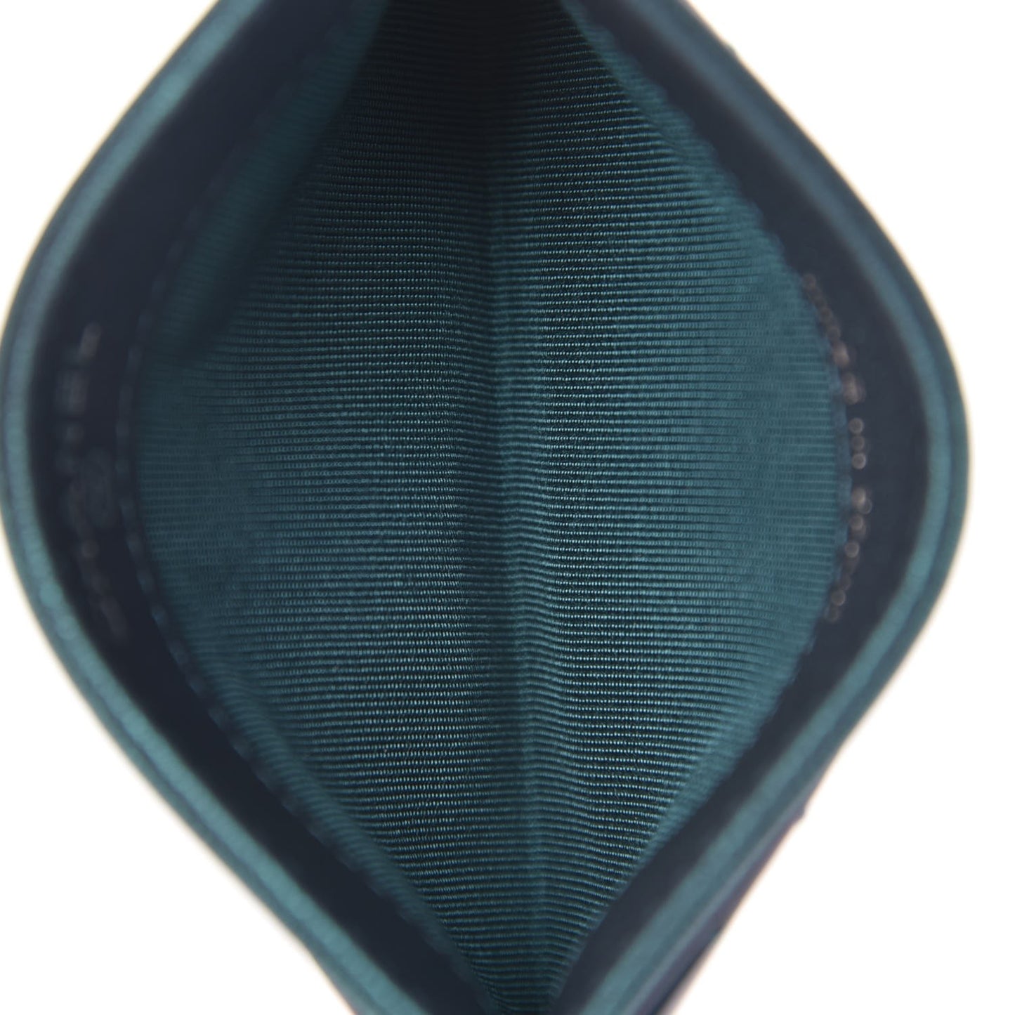 Metallic Lambskin Quilted Card Holder Turquoise