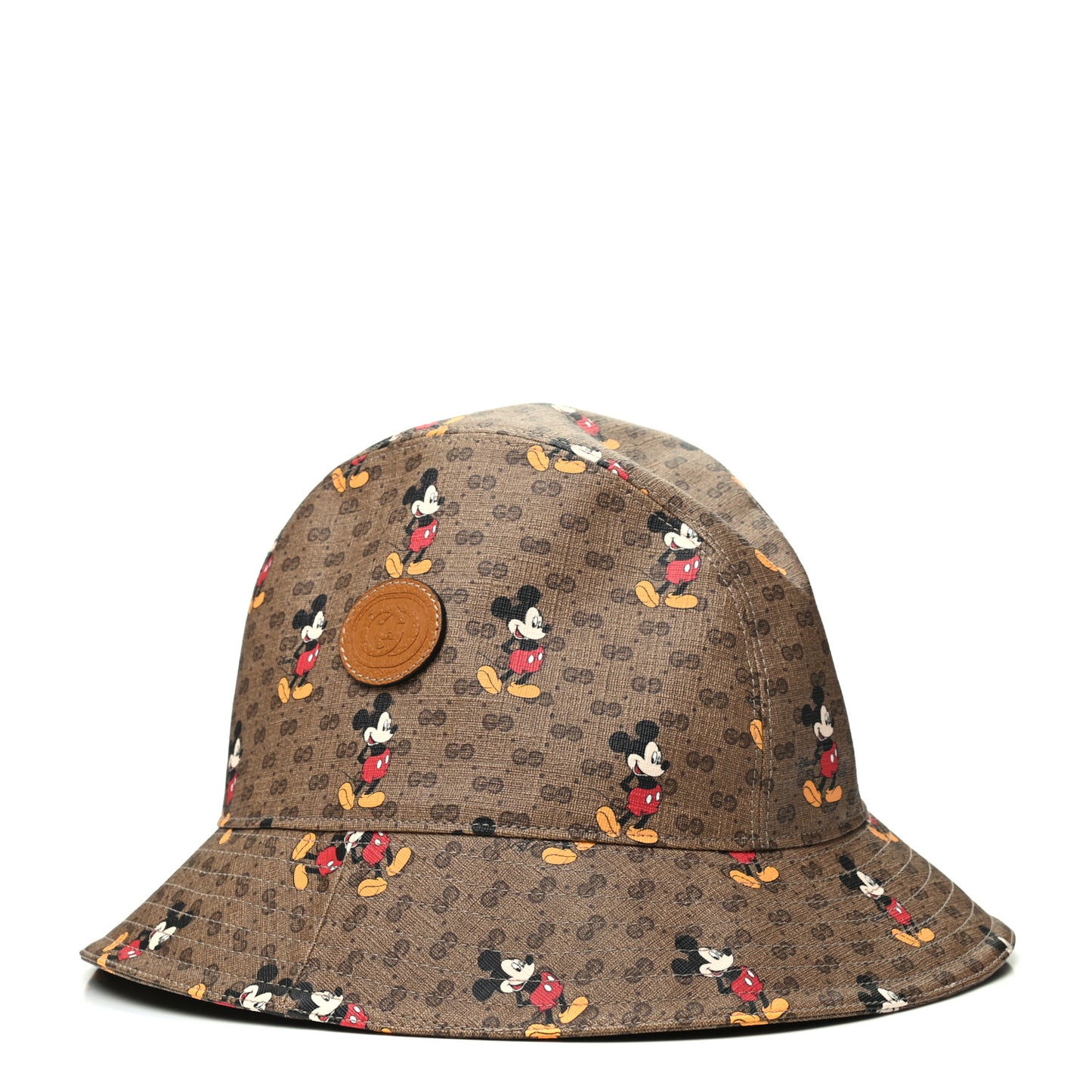 X DISNEY Mini Vintage GG Supreme Monogram Mickey Mouse Trent Bucket Hat M Beige Ebony Yellow