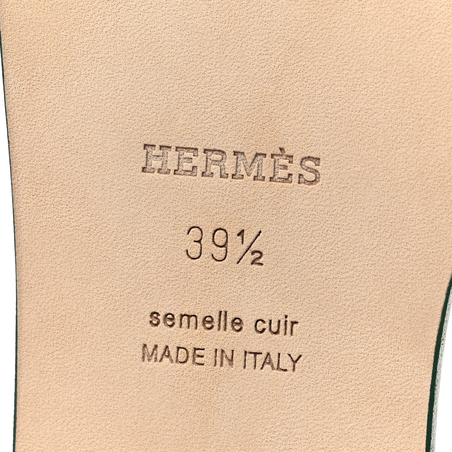 Hermes Calfskin Oran Sandals 39.5 Vert Electrique 7 of 9
