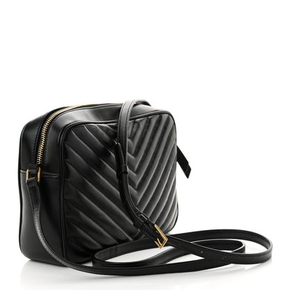 Saint Laurent Calfskin Matelasse Monogram Lou Camera Bag Black 3 of 12