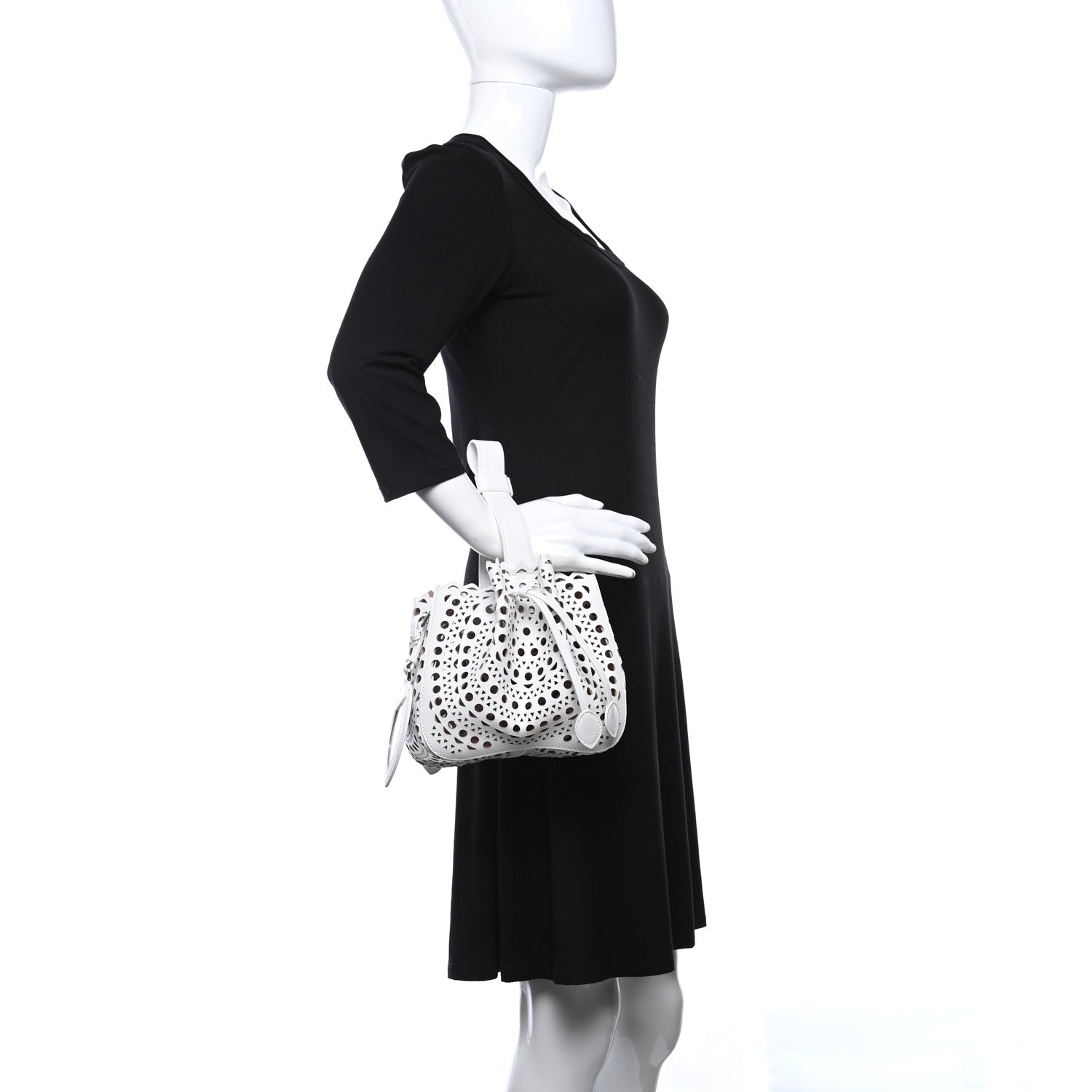 Alaia Lux Calfskin Vienne Rose-Marie 19 Bag White 2 of 7