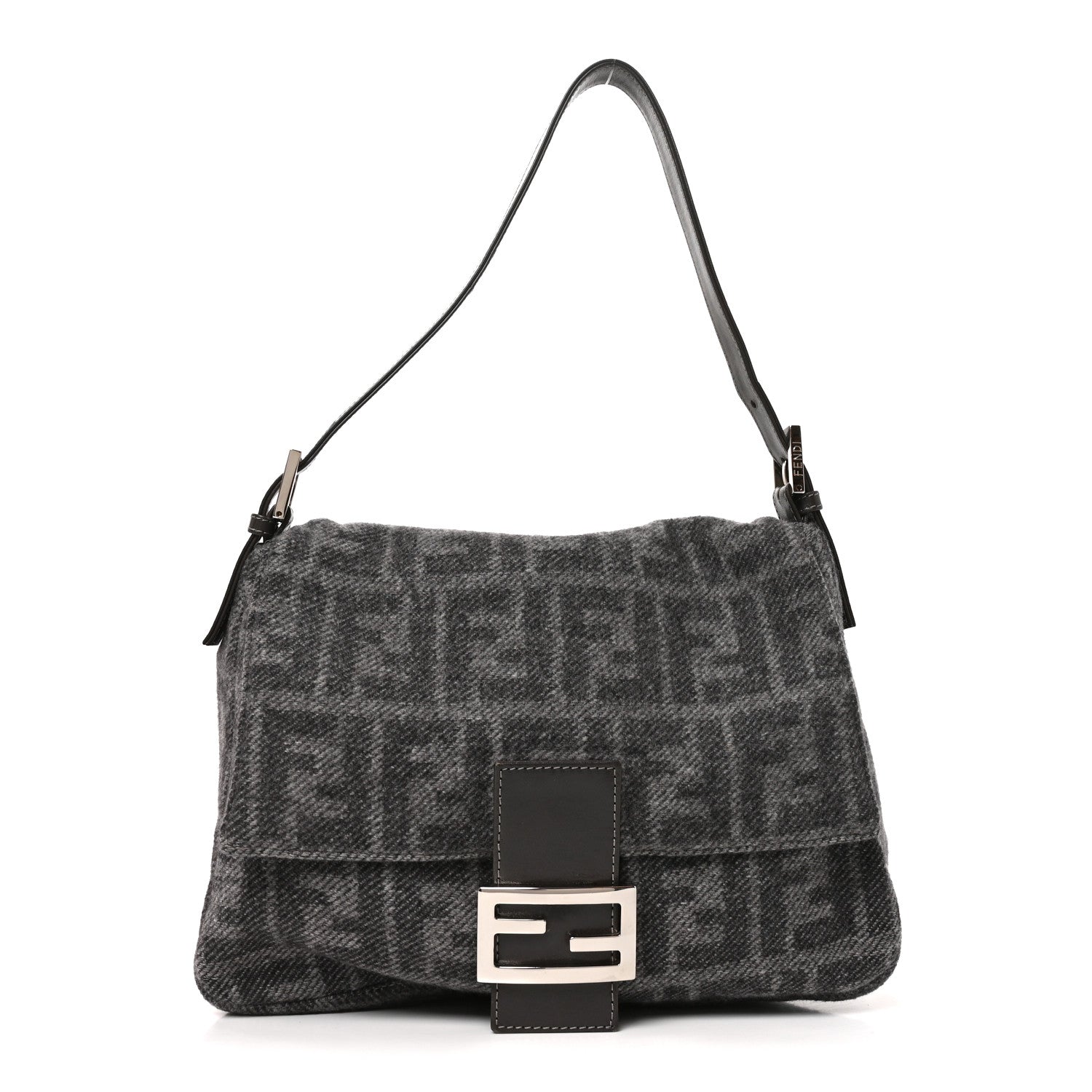 Fendi Wool Zucca Mama Baguette Grey 1 of 10