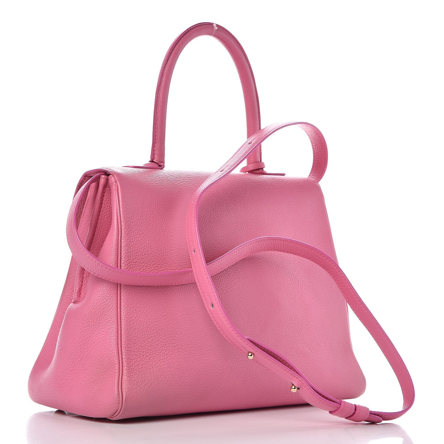 Delvaux Grained Calfskin MM Brillant Satchel Pink 4 of 17