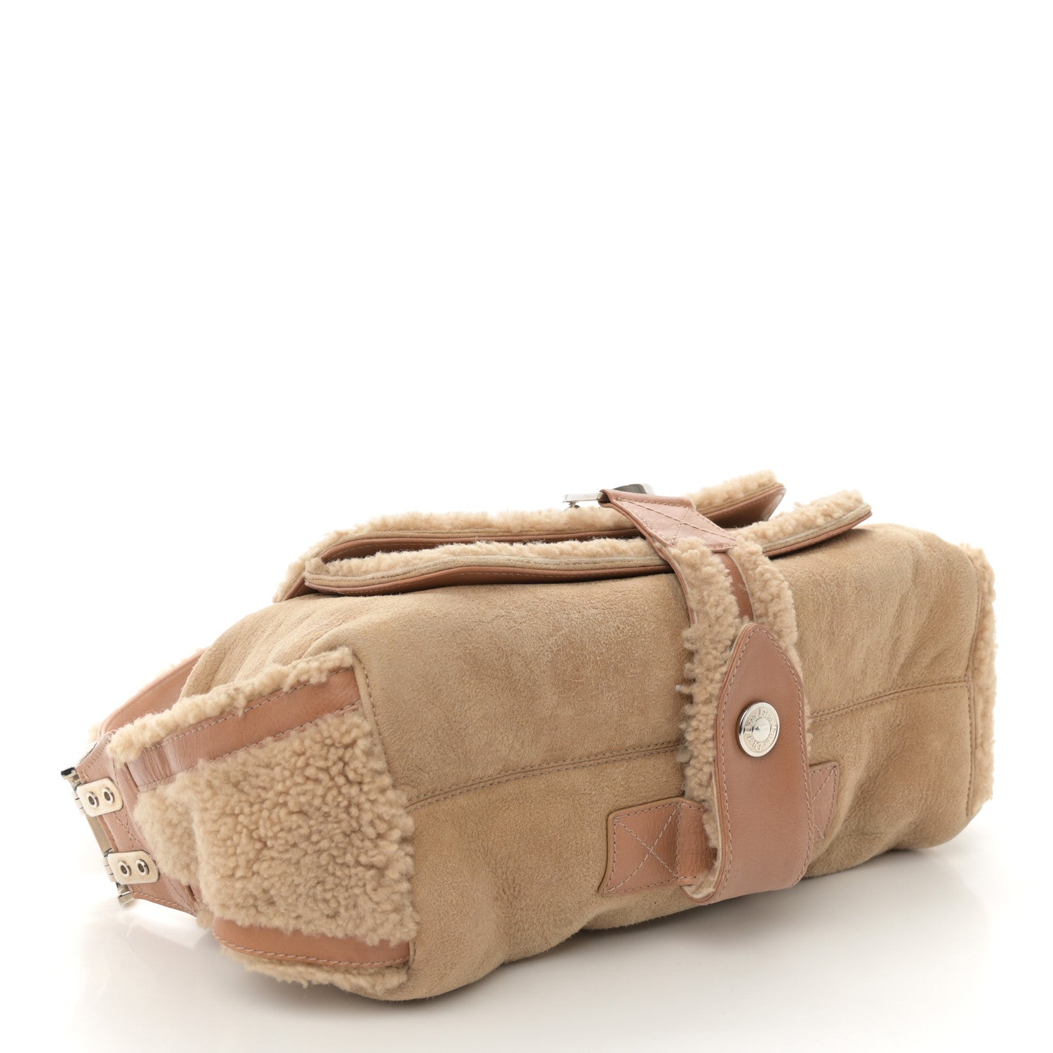 Christian Dior Shearling Flight East West Bag Beige 4 of 10