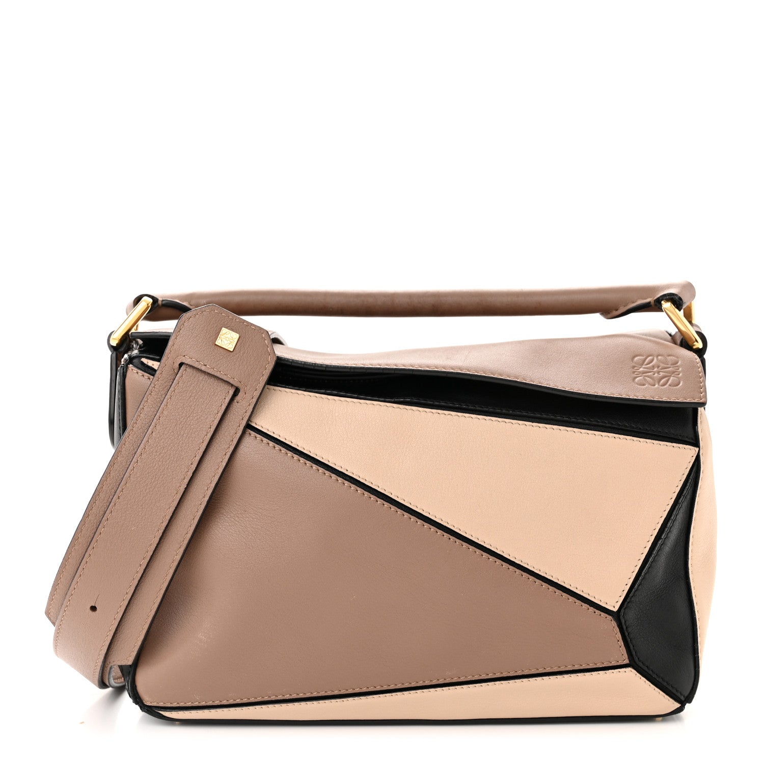 Loewe Calfskin Small Puzzle Bag Sand Hazelnut Ash 1 of 15