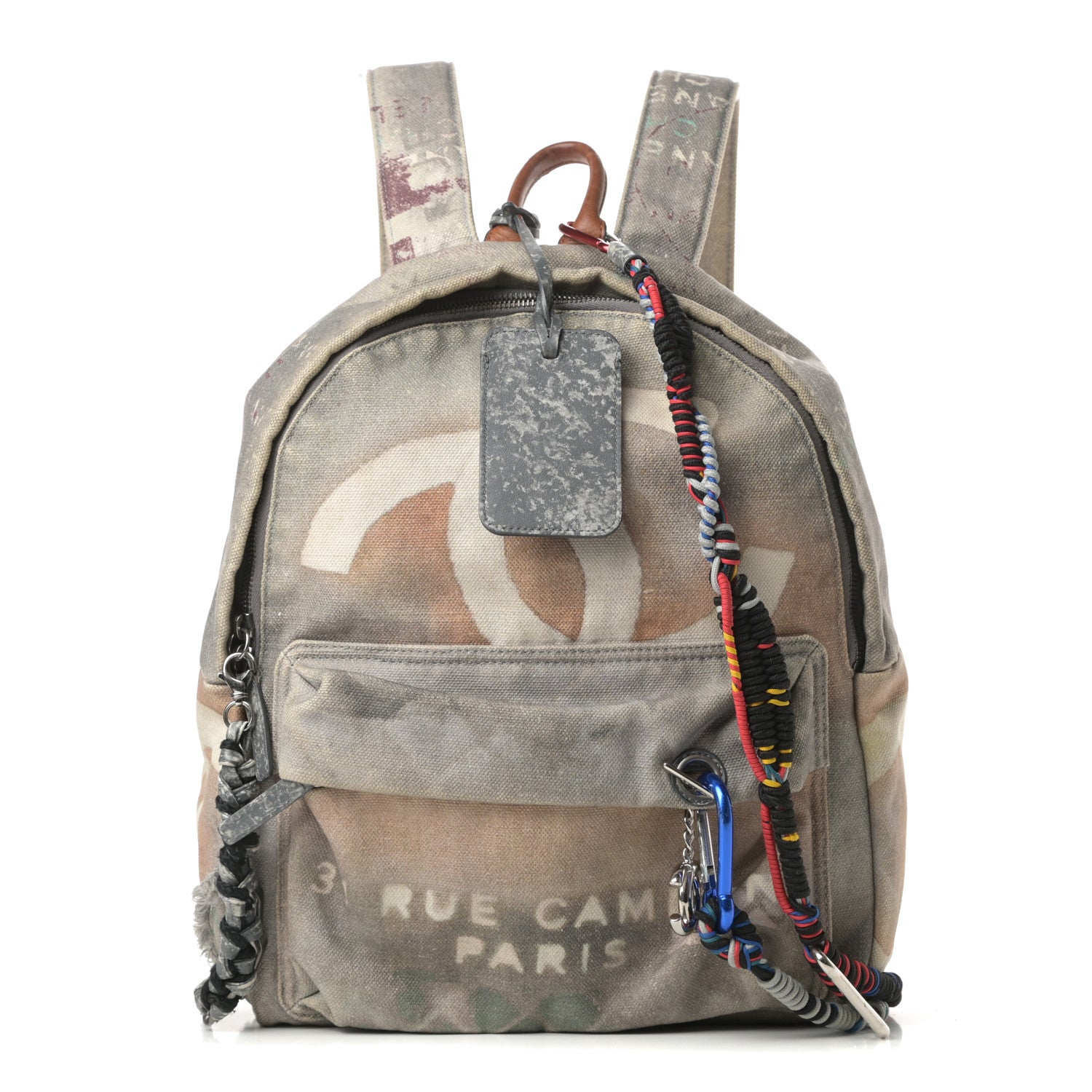 Chanel Graffiti Printed Canvas Medium Backpack Grey 1 of 12