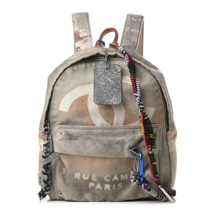 Chanel Graffiti Printed Canvas Medium Backpack Grey 1 of 12