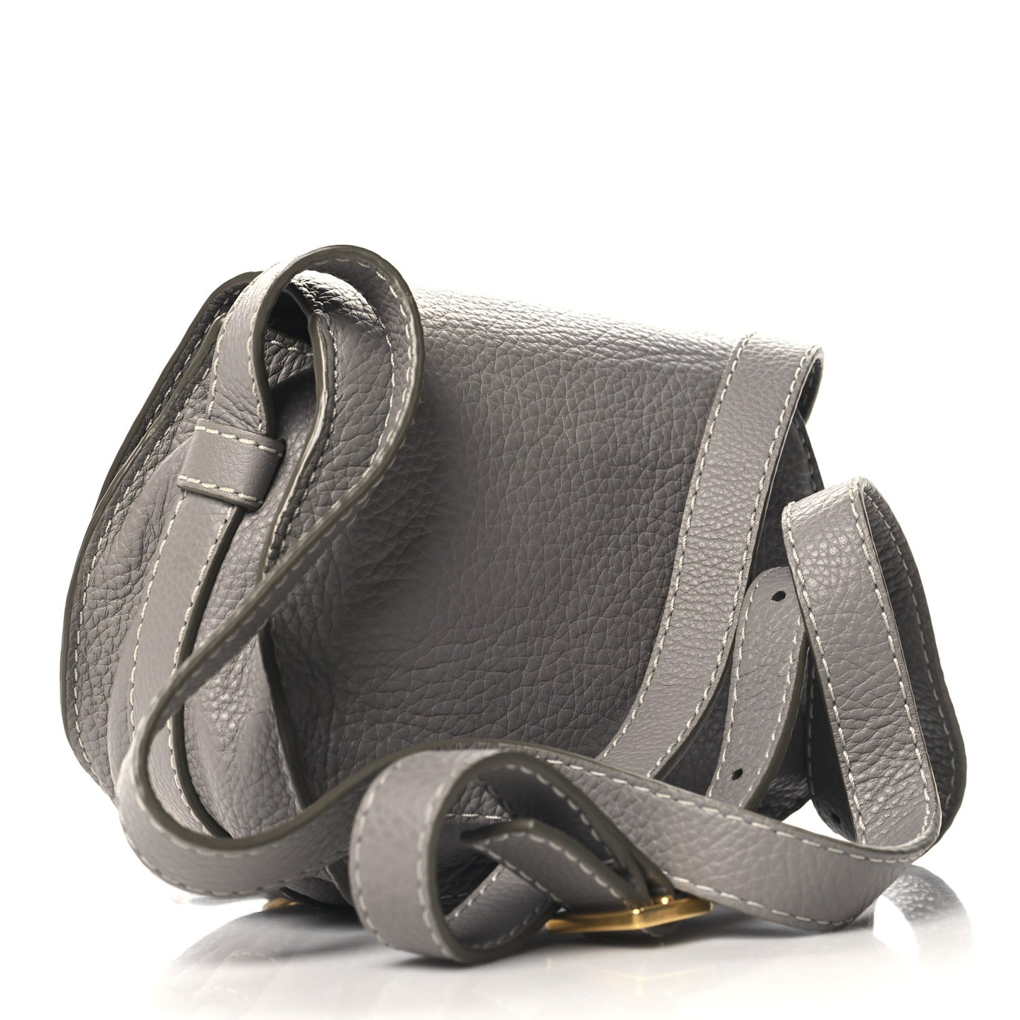 Calfskin Mini Marcie Round Crossbody Bag Cashmere Grey