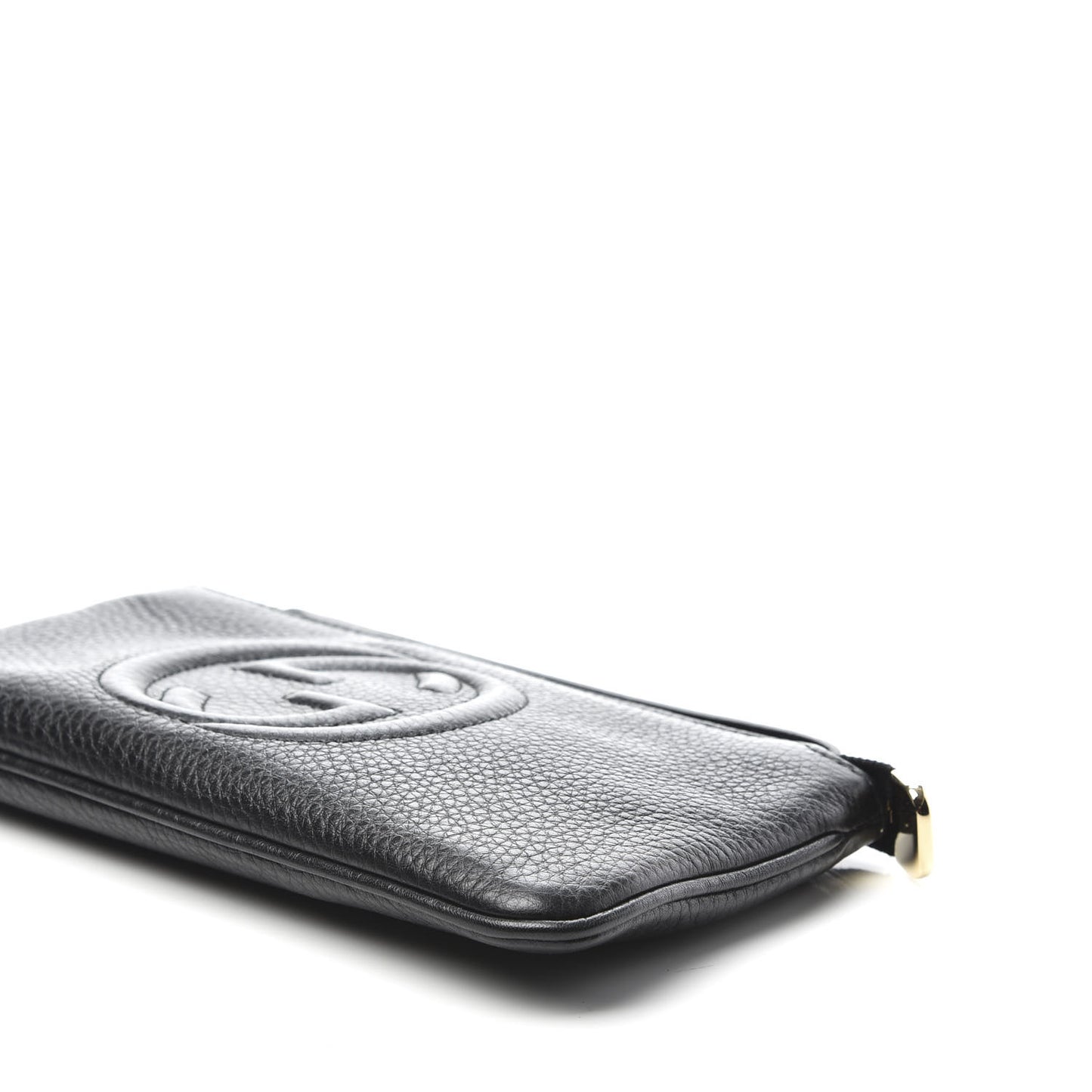 Pebbled Calfskin Soho Wristlet Black