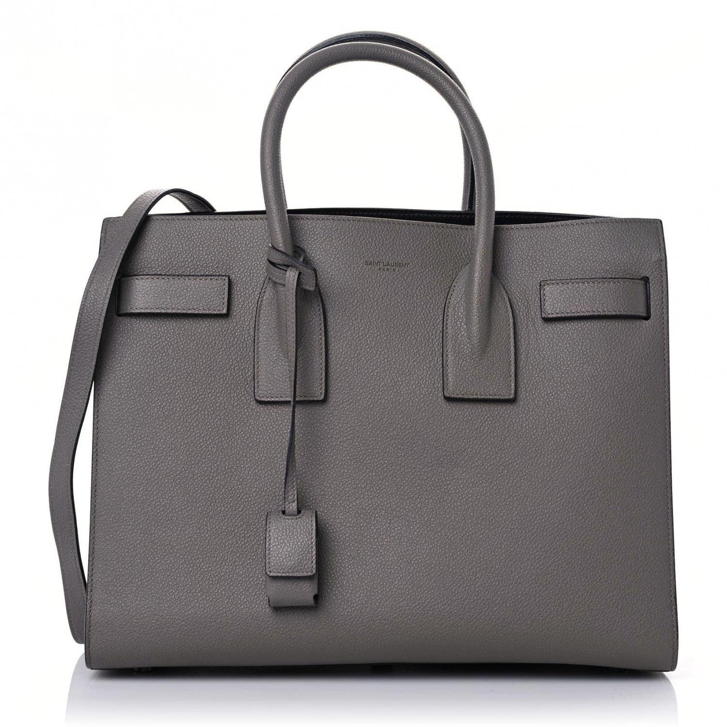 Saint Laurent Grained Calfskin Small Sac De Jour Fog 1 of 12