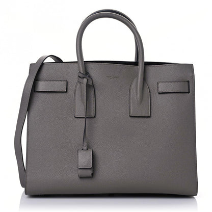 Saint Laurent Grained Calfskin Small Sac De Jour Fog 1 of 12