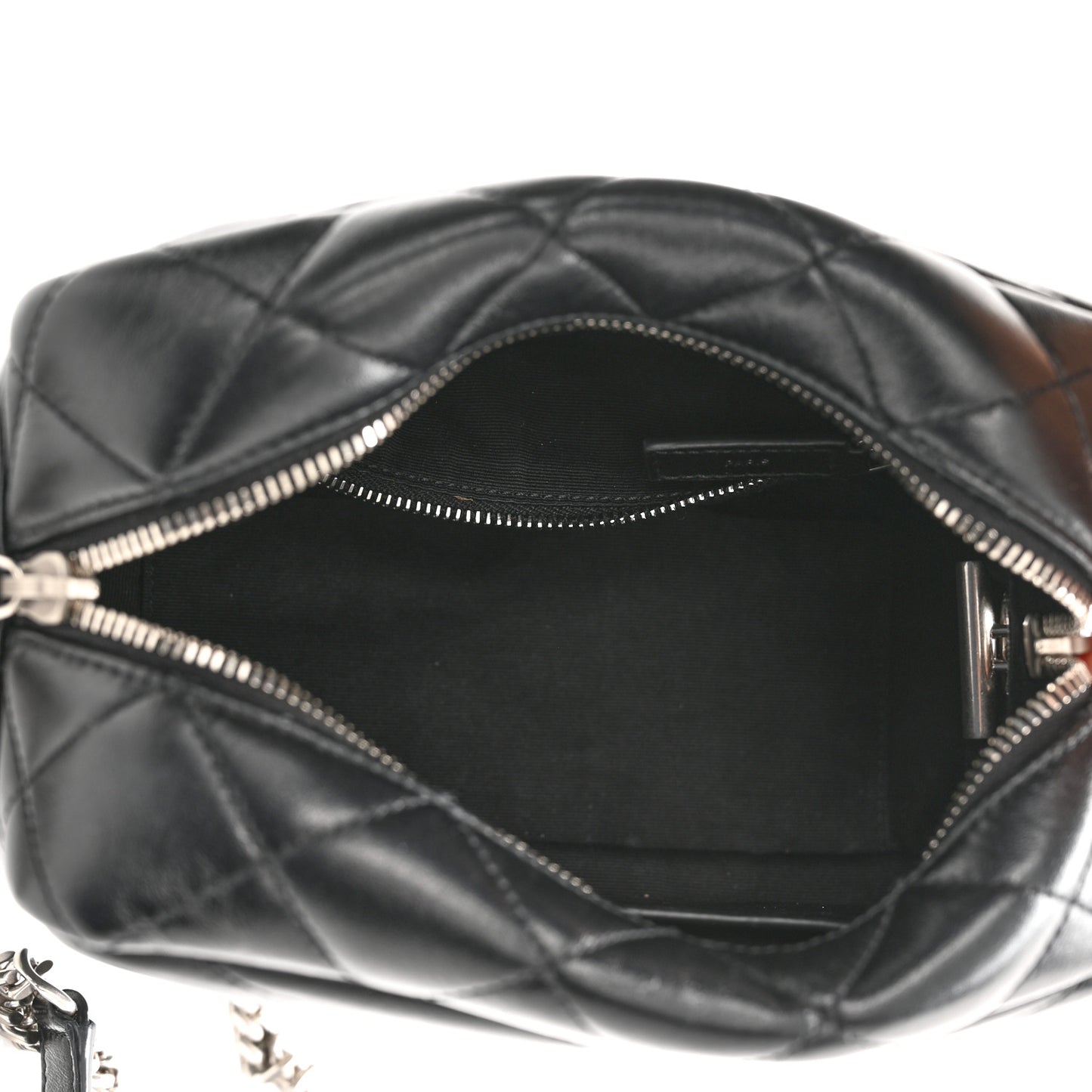 Calfskin Y Quilted Monogram Small Loulou Bowling Bag Black