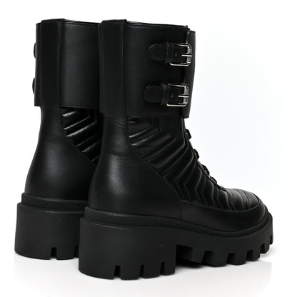 Gucci Nappa Frances GG Matelasse Platform Combat Boots 36 Black 4 of 7